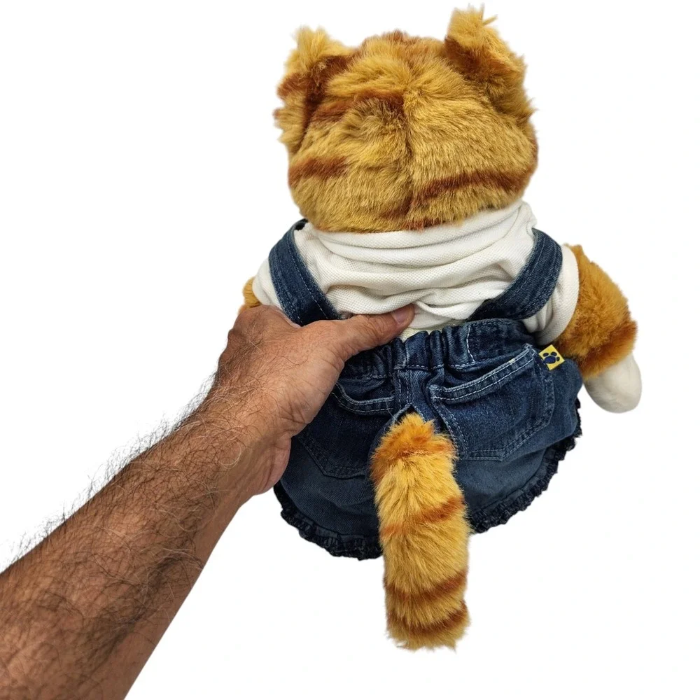 Build A Bear Orange Tabby Cat Kitty Shirt‎ Overall Dress Shoes Stuffed Animal